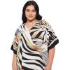 imageCaftans for Women Plus Size Polyester Beach Kaftan Cover Up African Long Kimonos Printed House DressesBeige Abstract Print