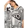 imageCaftans for Women Plus Size Polyester Beach Kaftan Cover Up African Long Kimonos Printed House DressesBlack  White