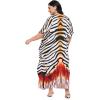 imageCaftans for Women Plus Size Polyester Beach Kaftan Cover Up African Long Kimonos Printed House DressesBlack  White Animal