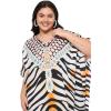 imageCaftans for Women Plus Size Polyester Beach Kaftan Cover Up African Long Kimonos Printed House DressesBlack  White Animal