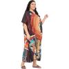 imageCaftans for Women Plus Size Polyester Beach Kaftan Cover Up African Long Kimonos Printed House DressesBlack Tribal Lady