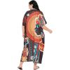 imageCaftans for Women Plus Size Polyester Beach Kaftan Cover Up African Long Kimonos Printed House DressesBlack Tribal Lady