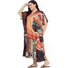 imageCaftans for Women Plus Size Polyester Beach Kaftan Cover Up African Long Kimonos Printed House DressesBlack Tribal Lady