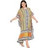 imageCaftans for Women Plus Size Polyester Beach Kaftan Cover Up African Long Kimonos Printed House DressesBrown  Grey