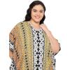 imageCaftans for Women Plus Size Polyester Beach Kaftan Cover Up African Long Kimonos Printed House DressesBrown  Grey