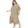 imageCaftans for Women Plus Size Polyester Beach Kaftan Cover Up African Long Kimonos Printed House DressesBrown  Grey