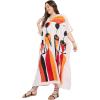 imageCaftans for Women Plus Size Polyester Beach Kaftan Cover Up African Long Kimonos Printed House DressesCream