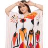 imageCaftans for Women Plus Size Polyester Beach Kaftan Cover Up African Long Kimonos Printed House DressesCream