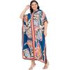 imageCaftans for Women Plus Size Polyester Beach Kaftan Cover Up African Long Kimonos Printed House DressesDeep Cobalt Blue