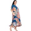 imageCaftans for Women Plus Size Polyester Beach Kaftan Cover Up African Long Kimonos Printed House DressesDeep Cobalt Blue