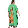 imageCaftans for Women Plus Size Polyester Beach Kaftan Cover Up African Long Kimonos Printed House DressesGrass Green