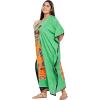 imageCaftans for Women Plus Size Polyester Beach Kaftan Cover Up African Long Kimonos Printed House DressesGrass Green