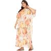 imageCaftans for Women Plus Size Polyester Beach Kaftan Cover Up African Long Kimonos Printed House DressesLigth Beige Pumpkins