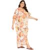 imageCaftans for Women Plus Size Polyester Beach Kaftan Cover Up African Long Kimonos Printed House DressesLigth Beige Pumpkins