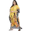 imageCaftans for Women Plus Size Polyester Beach Kaftan Cover Up African Long Kimonos Printed House DressesMustard Yellow Tribal