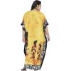 imageCaftans for Women Plus Size Polyester Beach Kaftan Cover Up African Long Kimonos Printed House DressesMustard Yellow Tribal