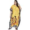 imageCaftans for Women Plus Size Polyester Beach Kaftan Cover Up African Long Kimonos Printed House DressesMustard Yellow Tribal