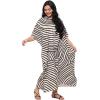 imageCaftans for Women Plus Size Polyester Beach Kaftan Cover Up African Long Kimonos Printed House DressesOffwhite  Black