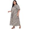 imageCaftans for Women Plus Size Polyester Beach Kaftan Cover Up African Long Kimonos Printed House DressesOffwhite  Black