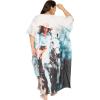 imageCaftans for Women Plus Size Polyester Beach Kaftan Cover Up African Long Kimonos Printed House DressesOffwhite