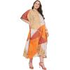 imageCaftans for Women Plus Size Polyester Beach Kaftan Cover Up African Long Kimonos Printed House DressesOrange  Beige