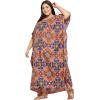 imageCaftans for Women Plus Size Polyester Beach Kaftan Cover Up African Long Kimonos Printed House DressesOrange  Purple