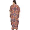 imageCaftans for Women Plus Size Polyester Beach Kaftan Cover Up African Long Kimonos Printed House DressesOrange  Purple