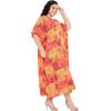 imageCaftans for Women Plus Size Polyester Beach Kaftan Cover Up African Long Kimonos Printed House DressesOrange