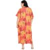 imageCaftans for Women Plus Size Polyester Beach Kaftan Cover Up African Long Kimonos Printed House DressesOrange