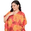 imageCaftans for Women Plus Size Polyester Beach Kaftan Cover Up African Long Kimonos Printed House DressesOrange