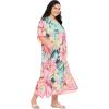 imageCaftans for Women Plus Size Polyester Beach Kaftan Cover Up African Long Kimonos Printed House DressesPink