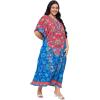 imageCaftans for Women Plus Size Polyester Beach Kaftan Cover Up African Long Kimonos Printed House DressesRed  Blue