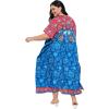 imageCaftans for Women Plus Size Polyester Beach Kaftan Cover Up African Long Kimonos Printed House DressesRed  Blue
