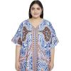imageCaftans for Women Plus Size Polyester Beach Kaftan Cover Up African Long Kimonos Printed House DressesRoyal Blue