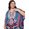 imageCaftans for Women Plus Size Polyester Beach Kaftan Cover Up African Long Kimonos Printed House DressesRoyal Blue Floral Print