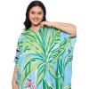 imageCaftans for Women Plus Size Polyester Beach Kaftan Cover Up African Long Kimonos Printed House DressesSky Blue and Green