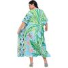 imageCaftans for Women Plus Size Polyester Beach Kaftan Cover Up African Long Kimonos Printed House DressesSky Blue and Green