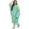 imageCaftans for Women Plus Size Polyester Beach Kaftan Cover Up African Long Kimonos Printed House DressesSky Blue and Green