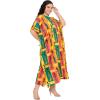 imageCaftans for Women Plus Size Polyester Beach Kaftan Cover Up African Long Kimonos Printed House DressesSunflower Yellow