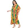 imageCaftans for Women Plus Size Polyester Beach Kaftan Cover Up African Long Kimonos Printed House DressesSunflower Yellow