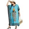 imageCaftans for Women Plus Size Polyester Beach Kaftan Cover Up African Long Kimonos Printed House DressesTurquoise Blue