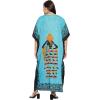 imageCaftans for Women Plus Size Polyester Beach Kaftan Cover Up African Long Kimonos Printed House DressesTurquoise Blue