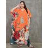 imageCaftans for Women Plus Size Polyester Beach Kaftan Cover Up African Long Kimonos Printed House DressesVibrant Orange