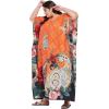 imageCaftans for Women Plus Size Polyester Beach Kaftan Cover Up African Long Kimonos Printed House DressesVibrant Orange