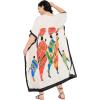 imageCaftans for Women Plus Size Polyester Beach Kaftan Cover Up African Long Kimonos Printed House DressesWhite