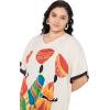 imageCaftans for Women Plus Size Polyester Beach Kaftan Cover Up African Long Kimonos Printed House DressesWhite