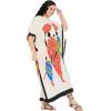 imageCaftans for Women Plus Size Polyester Beach Kaftan Cover Up African Long Kimonos Printed House DressesWhite