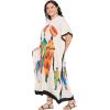 imageCaftans for Women Plus Size Polyester Beach Kaftan Cover Up African Long Kimonos Printed House DressesWhite