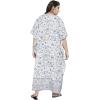 imageCaftans for Women Plus Size Polyester Beach Kaftan Cover Up African Long Kimonos Printed House DressesWhite Floral