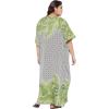 imageCaftans for Women Plus Size Polyester Beach Kaftan Cover Up African Long Kimonos Printed House DressesWhite Palm Leaf